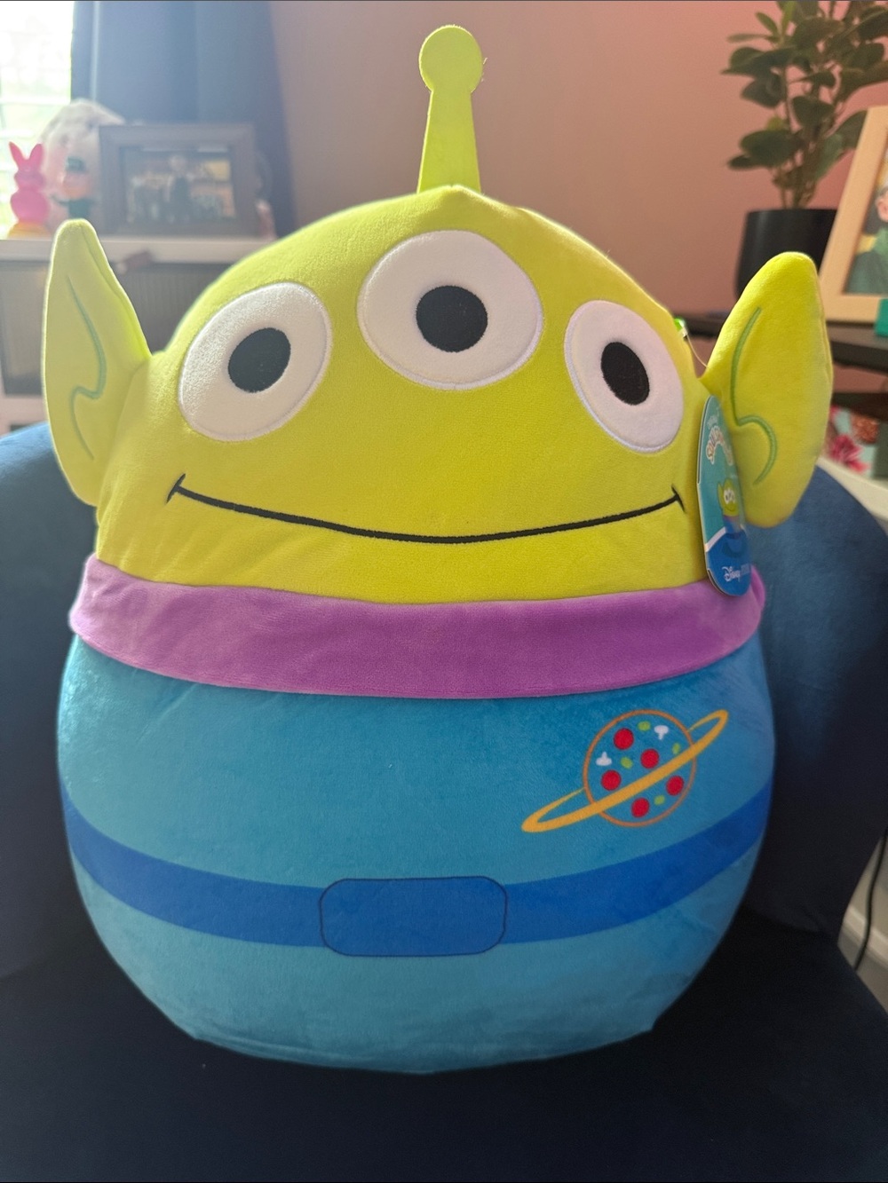 Squishmallows Alien Plush — Lime Green, Blue & Purple